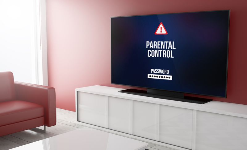 a TV screen of parental control password