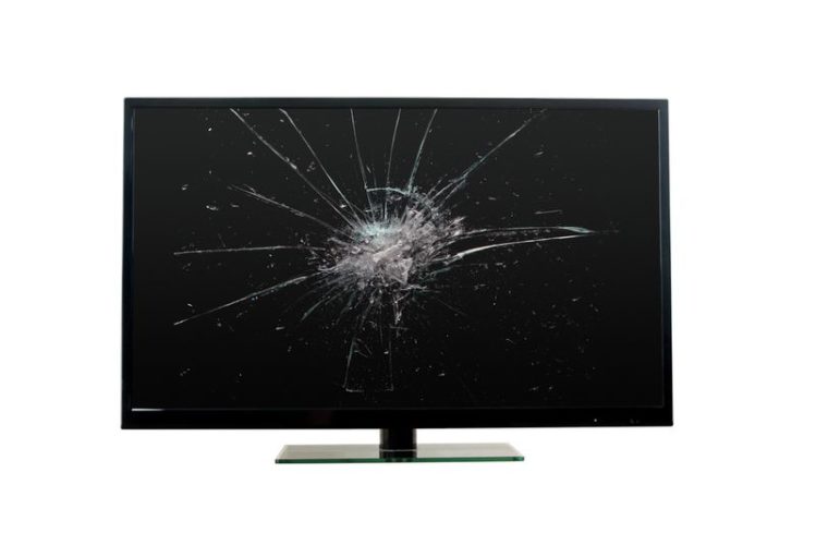 a TV with broken screen