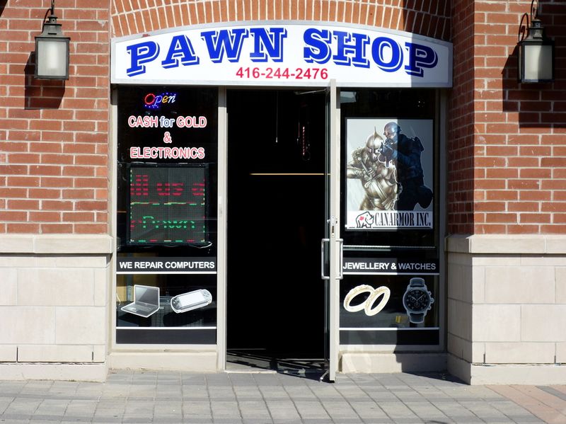 a front view of local pawn shop