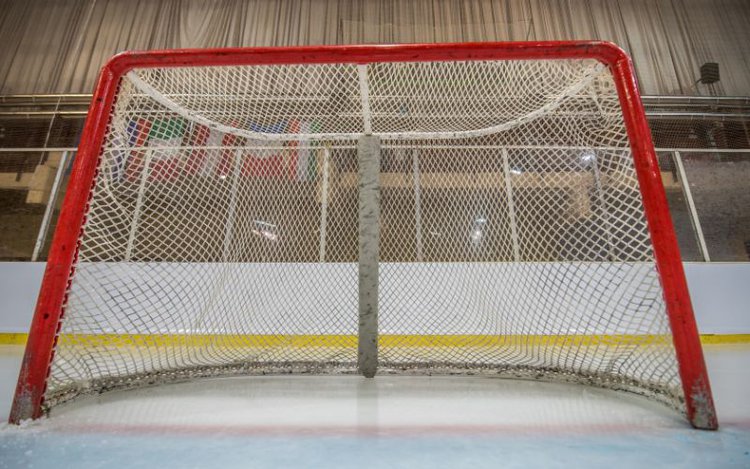 a goalie net in hockey game