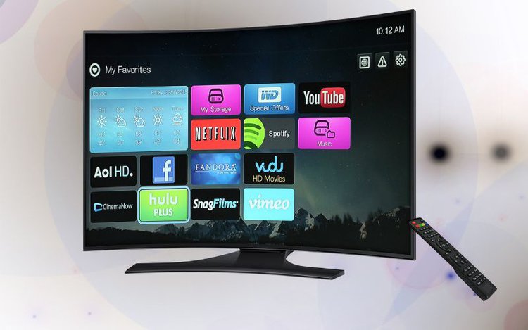 a smart tv with a variety of apps