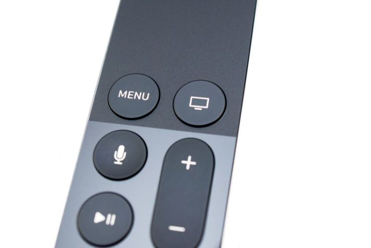 close up view of Apple TV Siri remote