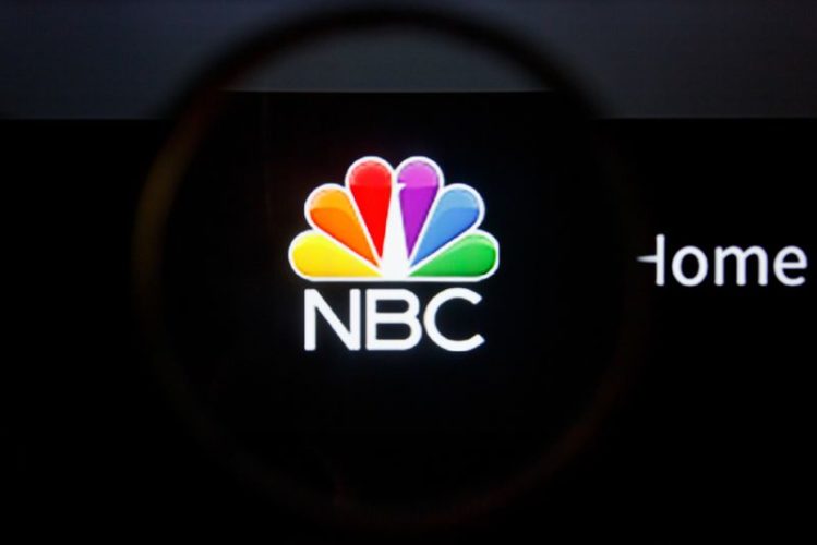 logo of NBC visible on display screen