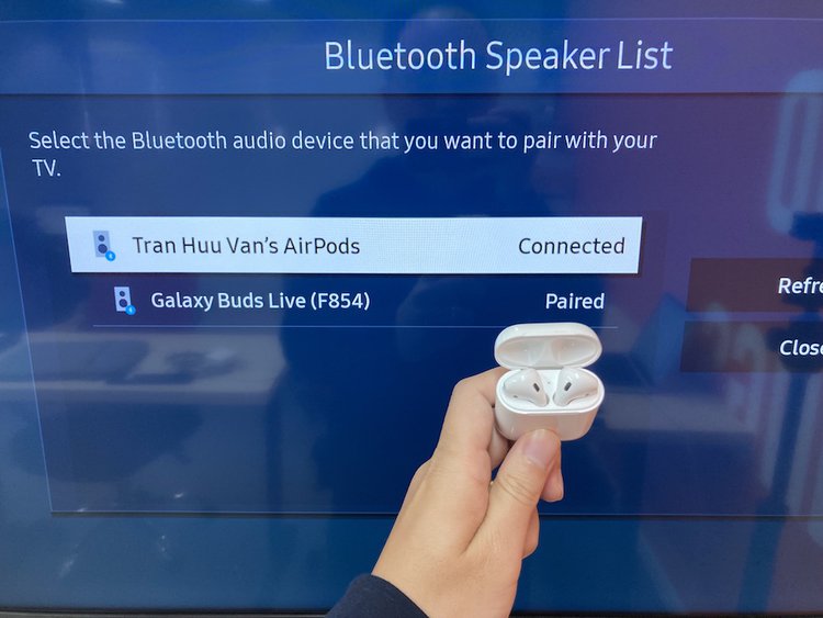 successfully connected airpods to a Samsung TV