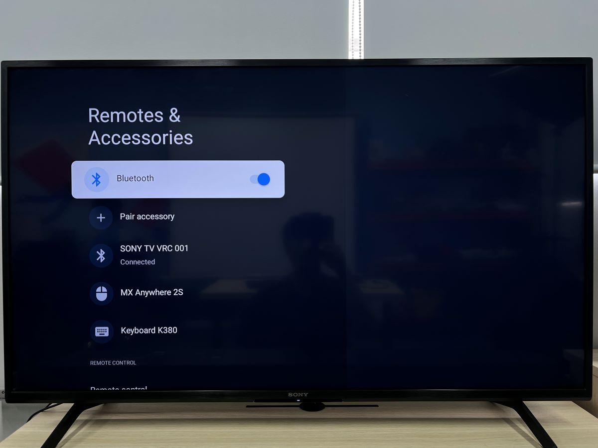 Bluetooth feature is activated on Sony TV
