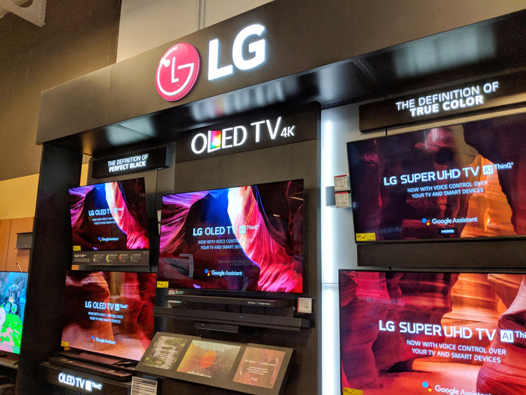 LG TVs in the store