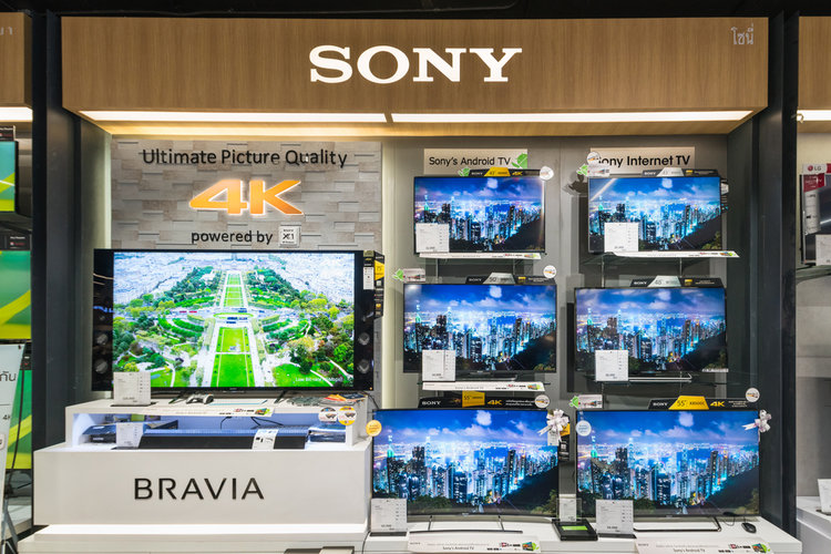 Sony TVs in display in the store