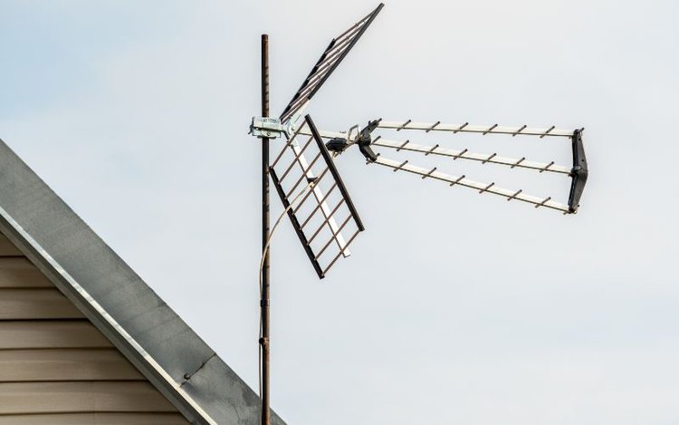 TV aerial antennas on the roof