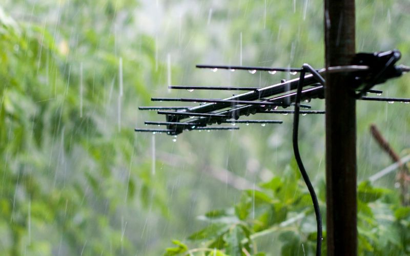 TV antenna during the rain