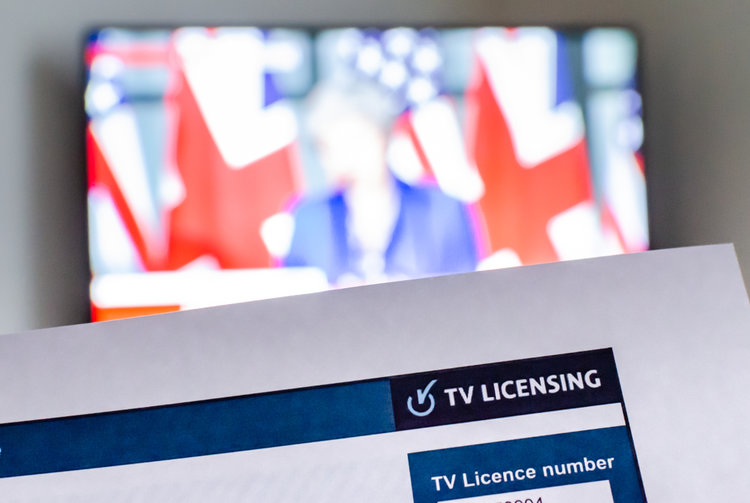 TV license in front of the TV