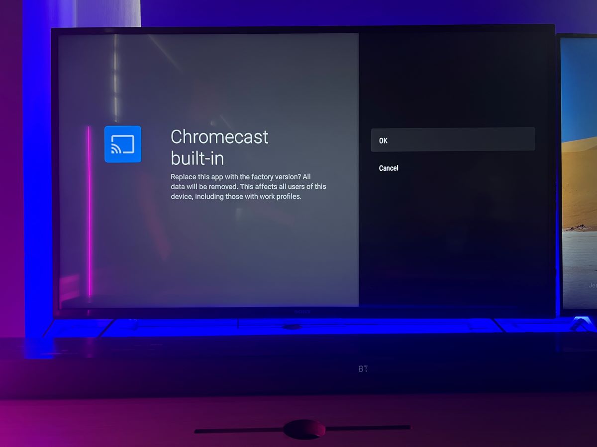 The Chromecast built-in is being removed on Sony TV