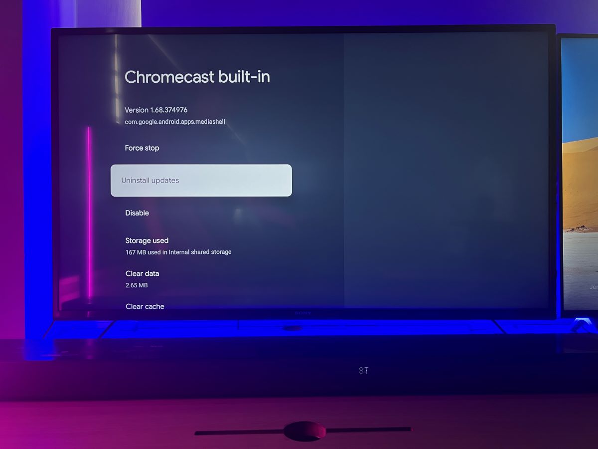 The Chromecast built-in is getting uninstalled on Sony TV