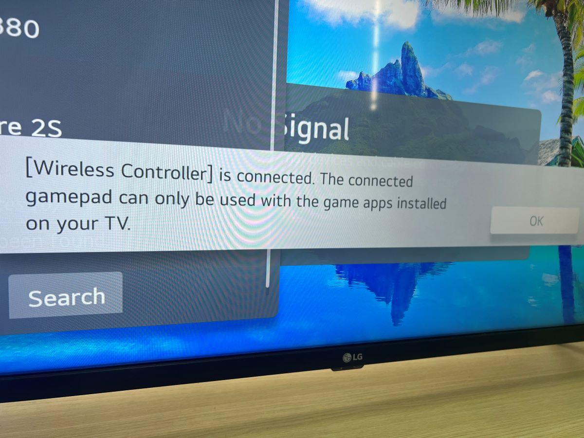 The notification on LG TV says about the gaming controllers are used for play games on LG TV