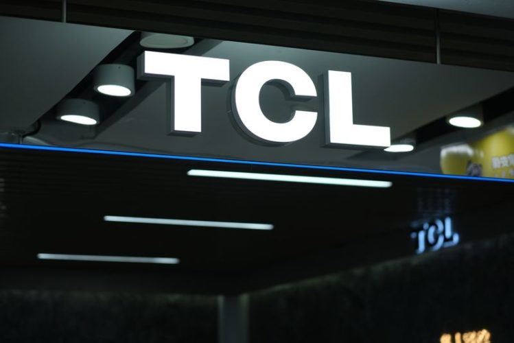 a close up view of TCL brand logo in store