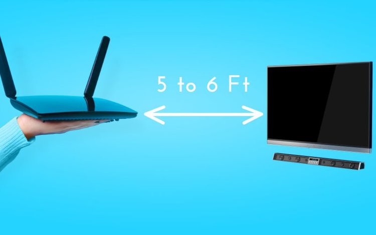 a router is placed near TV 5 to 6 feet