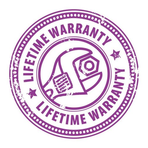 a stamp with wrench and the word lifetime warranty inside (1)