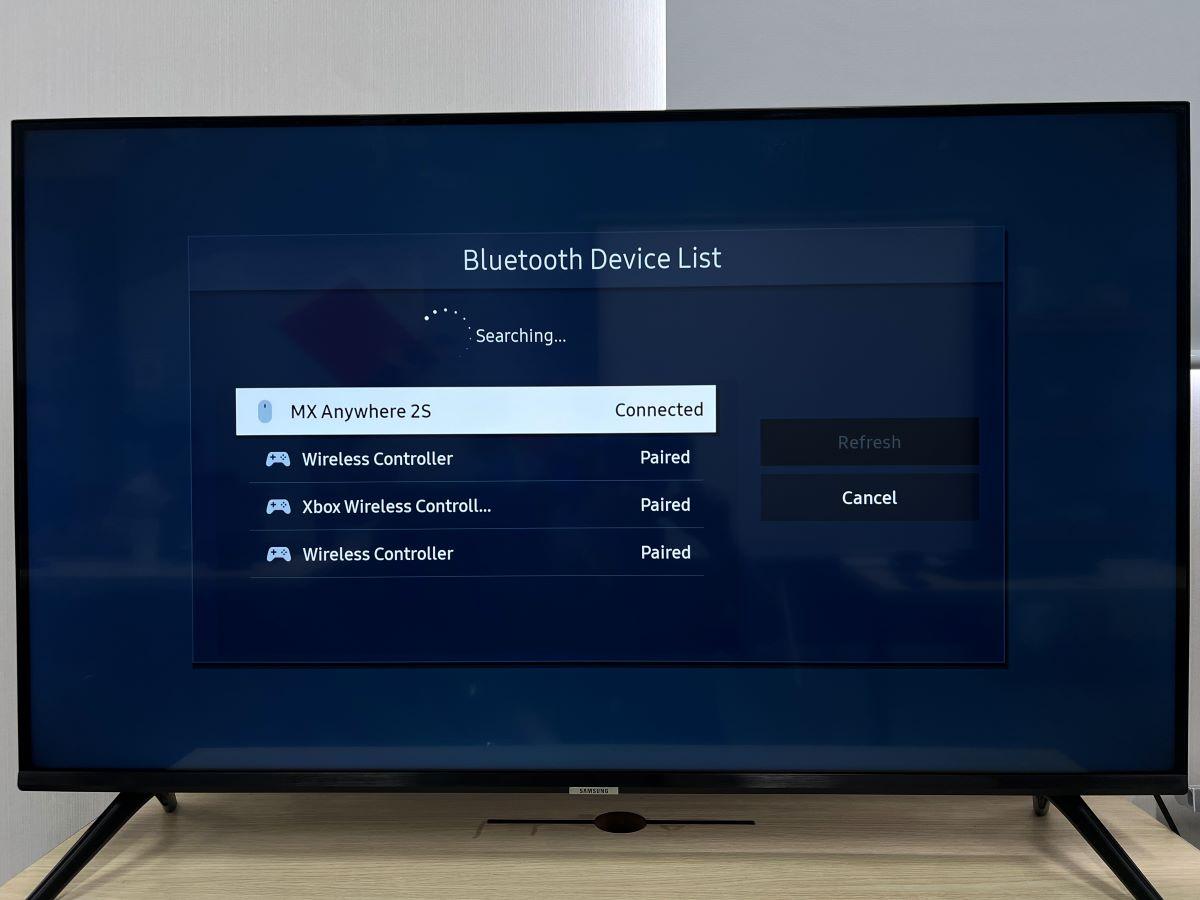 The list of connected device on Samsung TV via Bluetooth