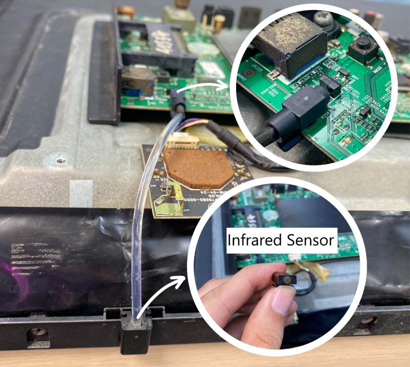 locating and holding a TV infrared sensor