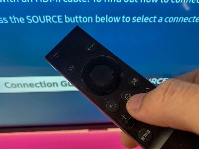press the Home button on the Samsung TV remote
