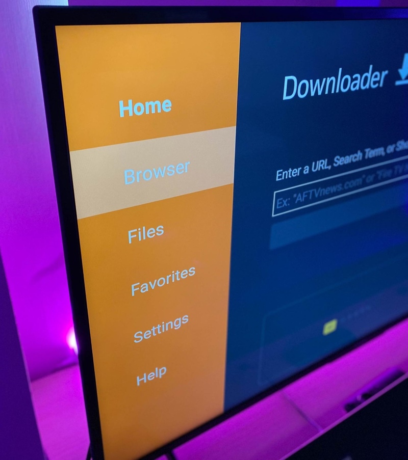 select the Browser tool on the Downloader app