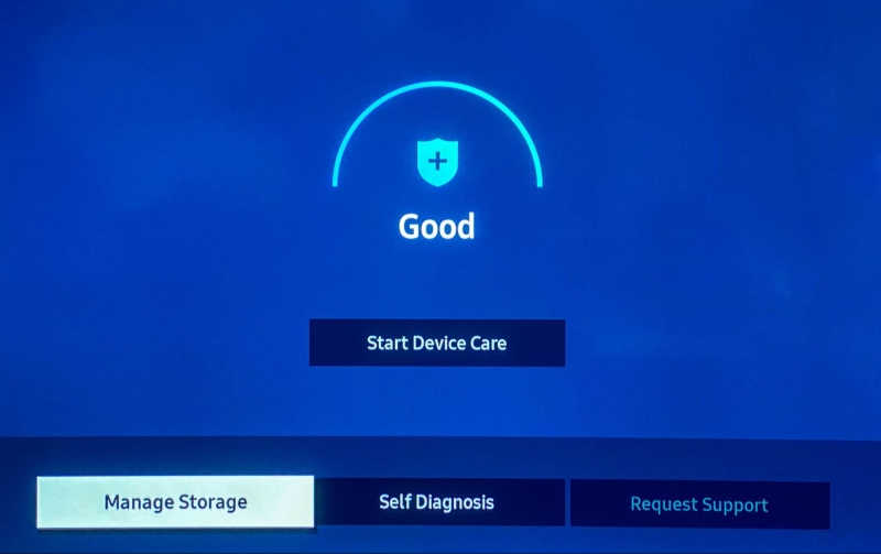 select the Manage Storage setting on the Samsung TV
