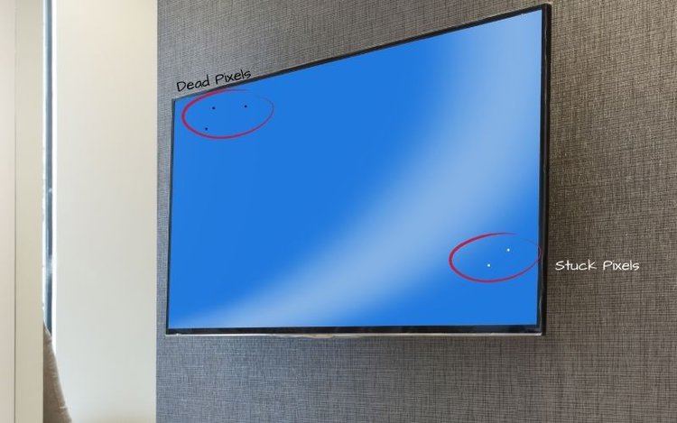 stuck pixels and dead pixels on a LED TV