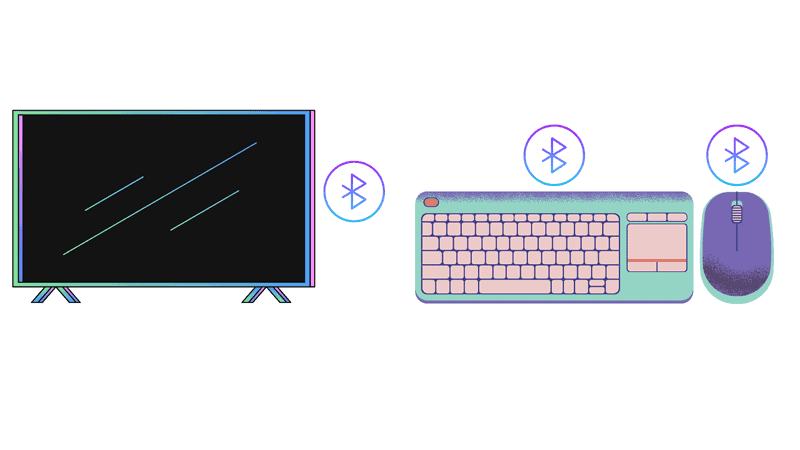 wireless mouse and keyboard connect to TV via bluetooth