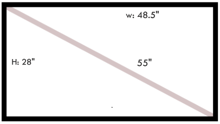 55-inch TV diagram