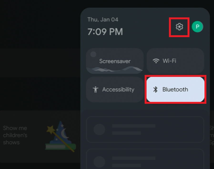 The Bluetooth feature from the Settings on Google Chromecast