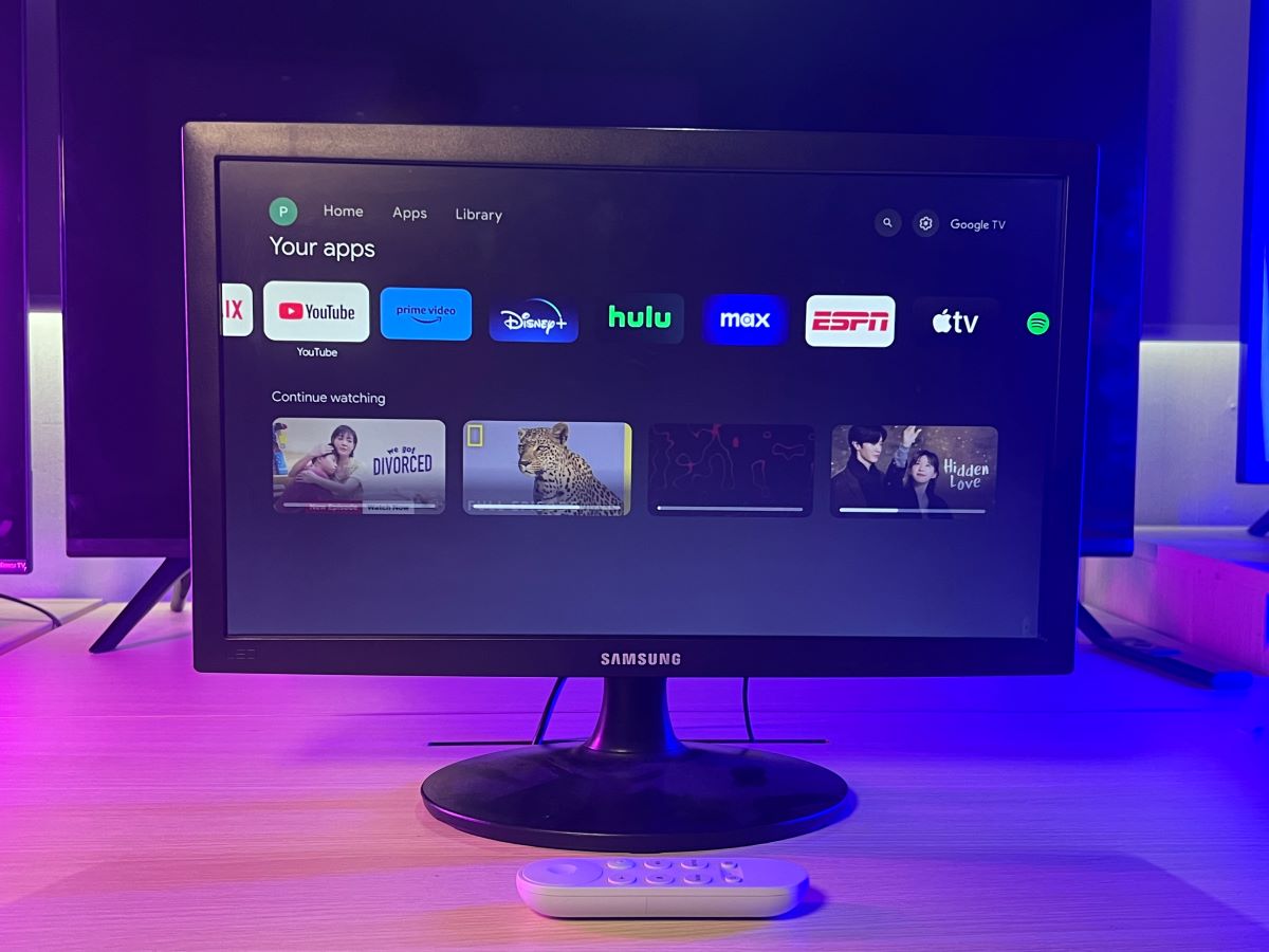 The Samsung monitor with Chromecast Google TV