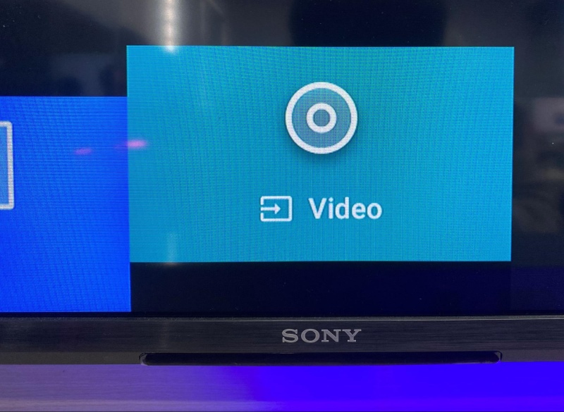 Video input option on a Sony TV