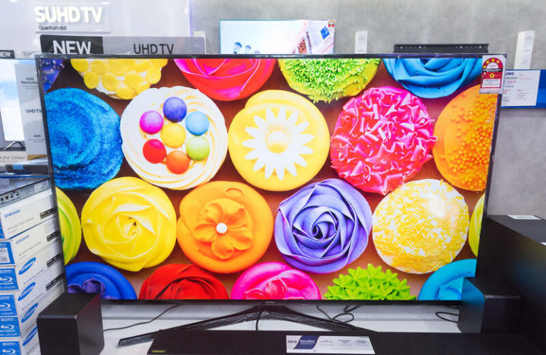 a Samsung Series 8 TV on display