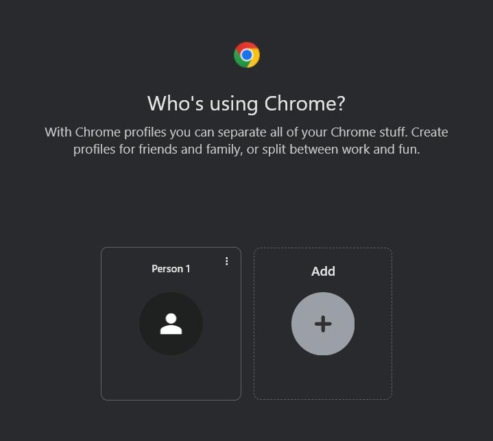 chrome profile on chrome web browser