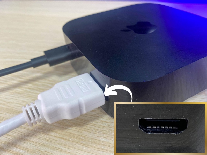 connect an HDMI cable to the Apple TV