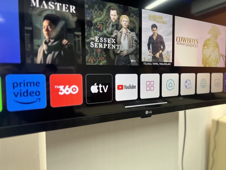 home menu of the LG smart TV webOS