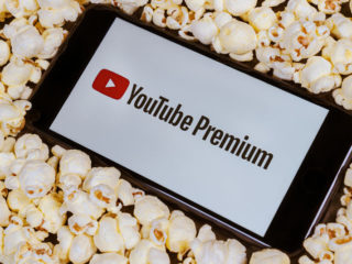 logo of YouTube Premium on the phone screen