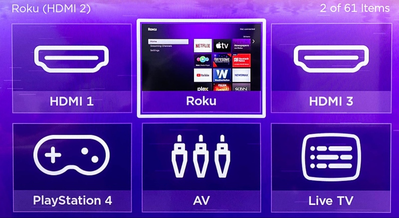 select Roku in the TV input setting