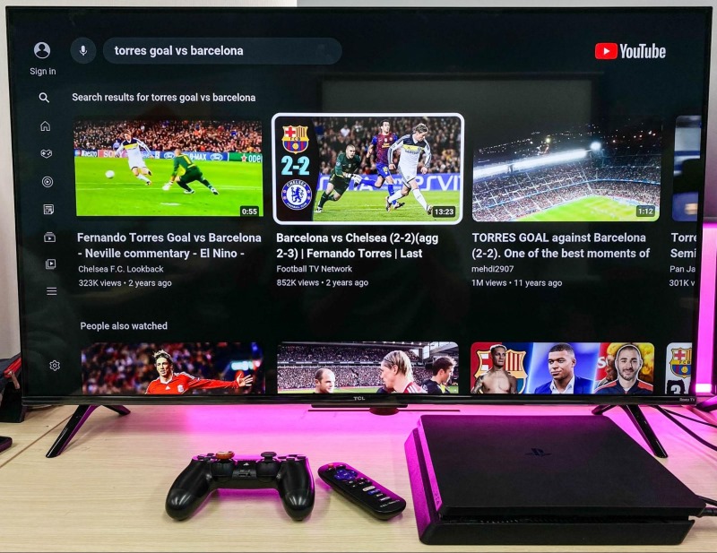 use PS4 to open Youtube and search for a video