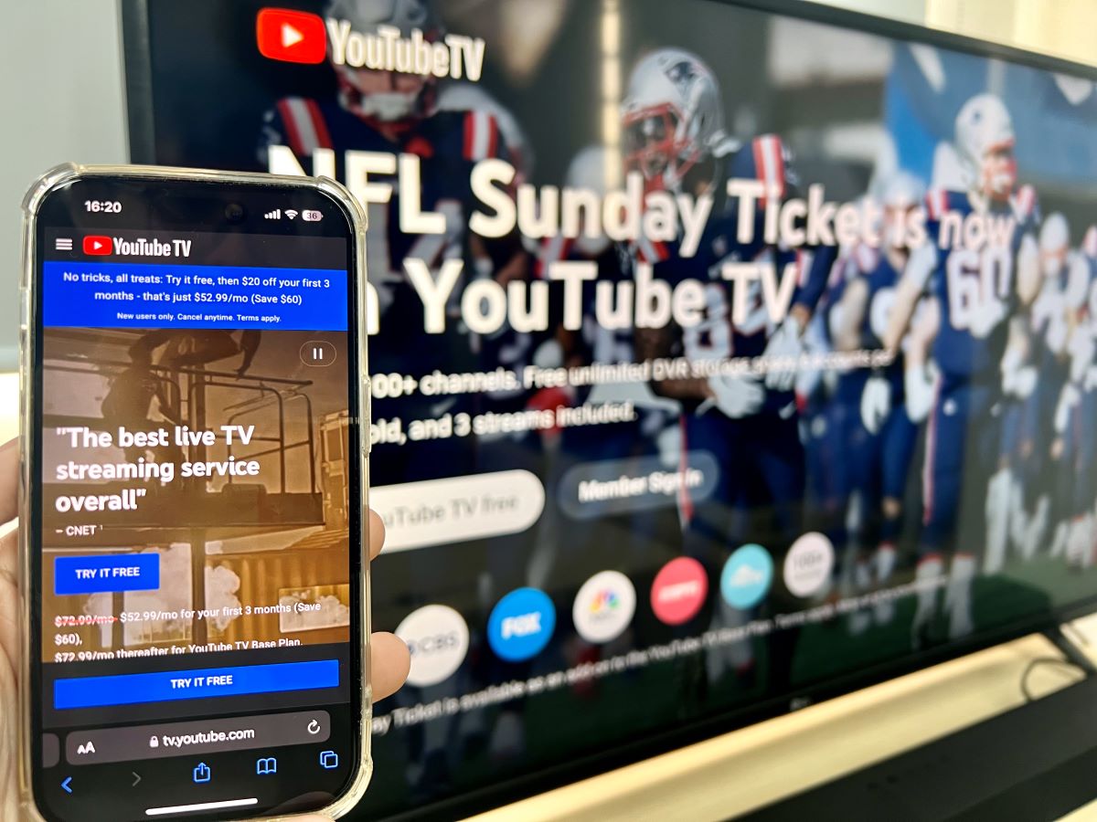 youtube tv on an iphone and a roku