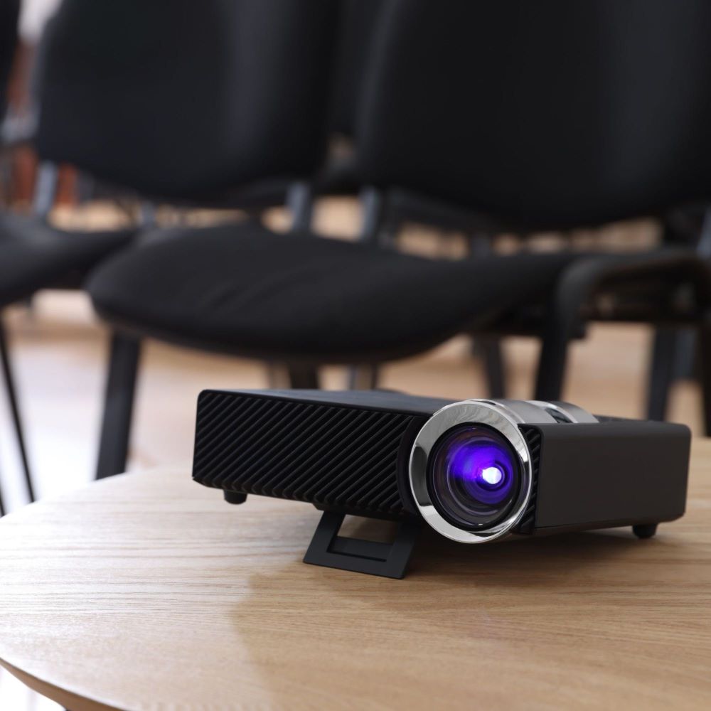 A projector on a table