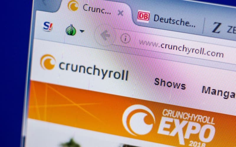 Crunchyroll website displayed on a PC's screen