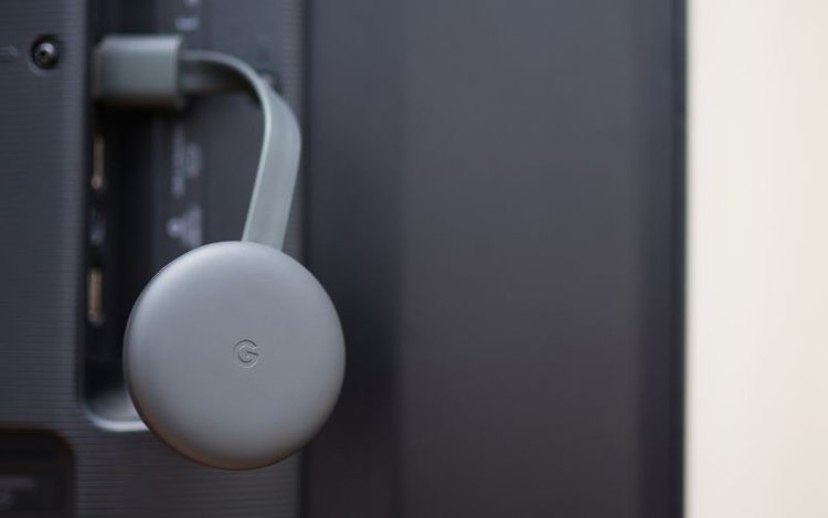 Google Chromecast is connected to TV