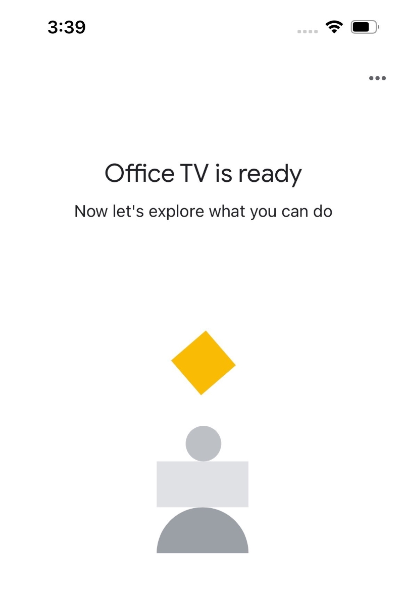Office TV is ready screen when setting up the Chromecast device