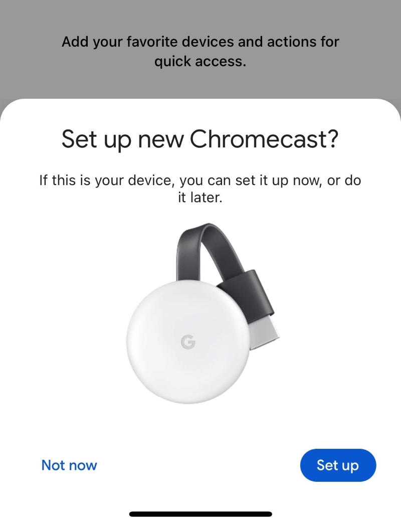 Set up new Chromecast screen on iPhone