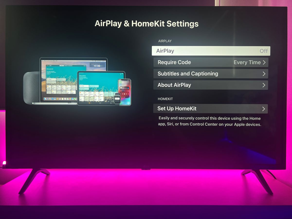 The AirPlay feature on LG TV is disabled