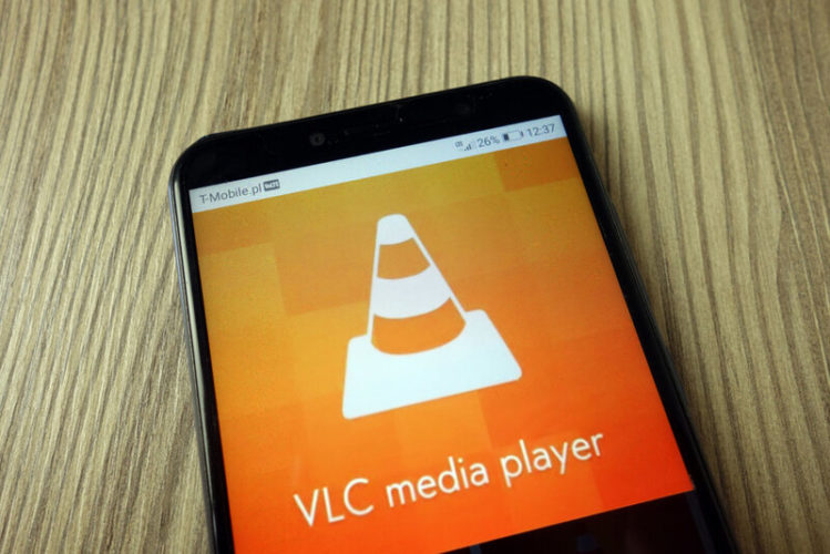 media player VLC on a phone screen