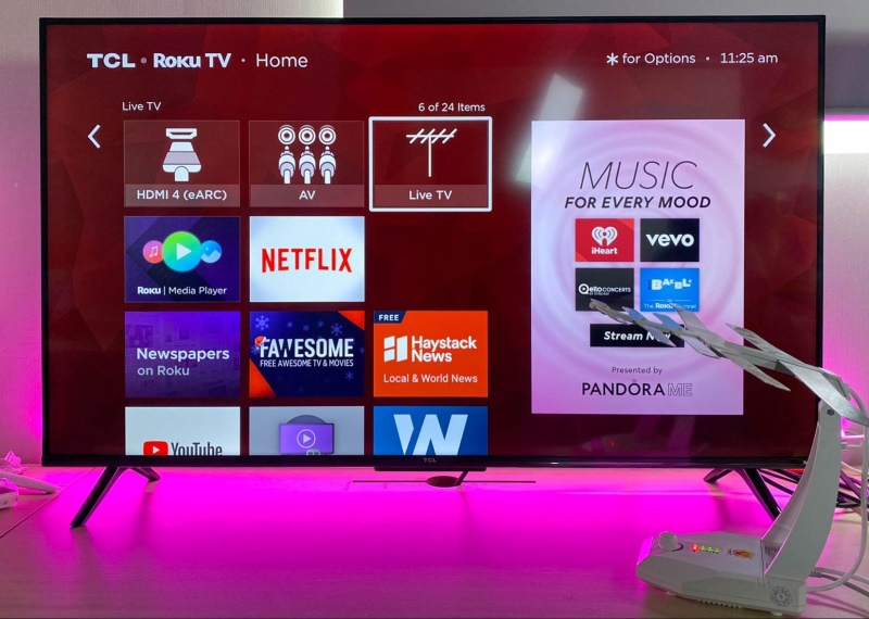 select Live TV in TCL Roku TV
