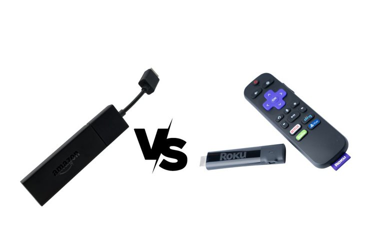 Firestick vs Roku on the white background