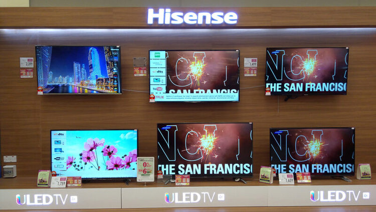 Hisense TV auf einer Messe