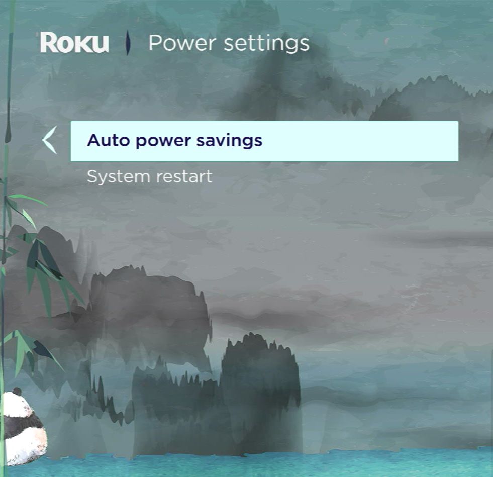 auto power option is highlighted on a roku